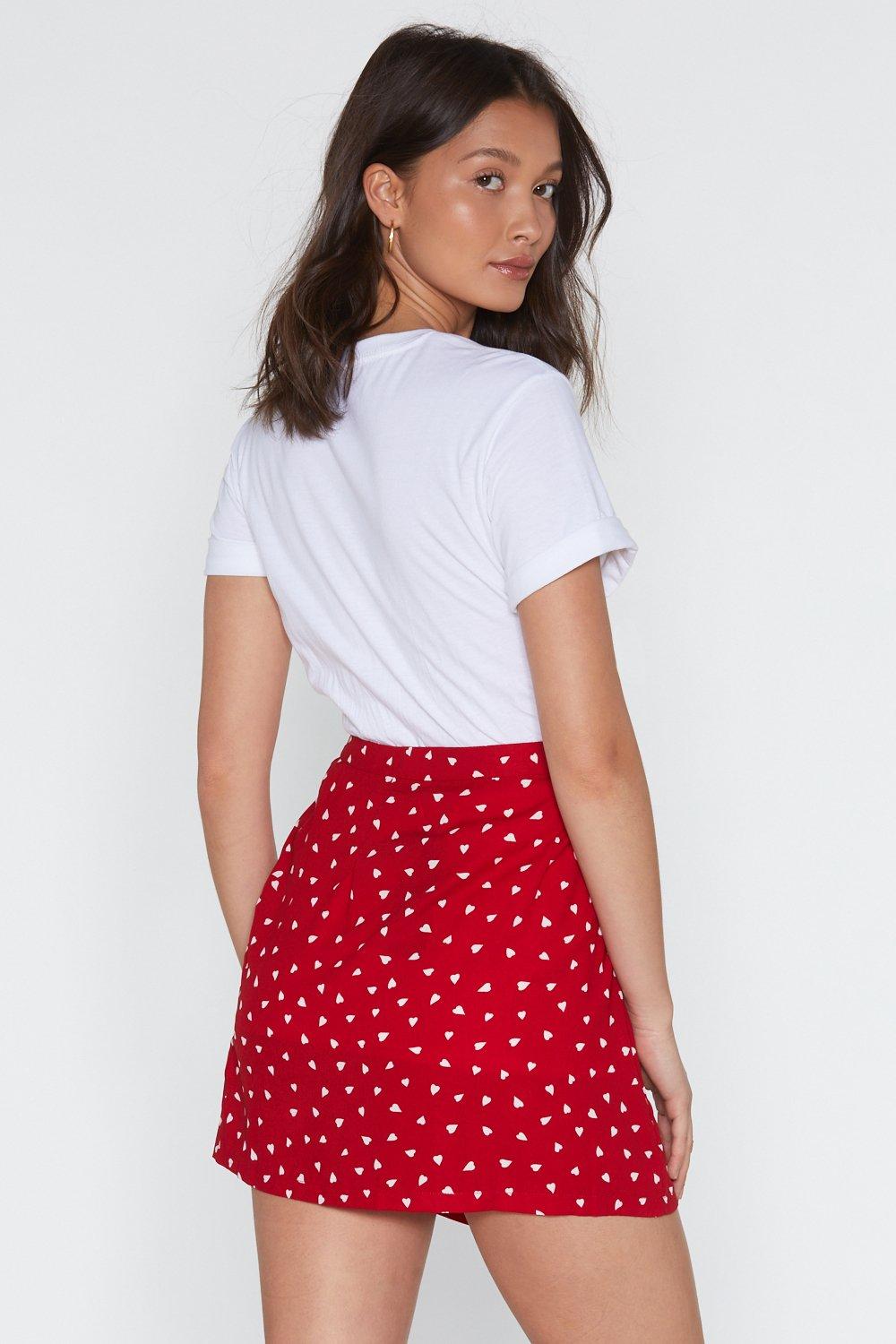 Tiny Heart Wrap Mini Skirt