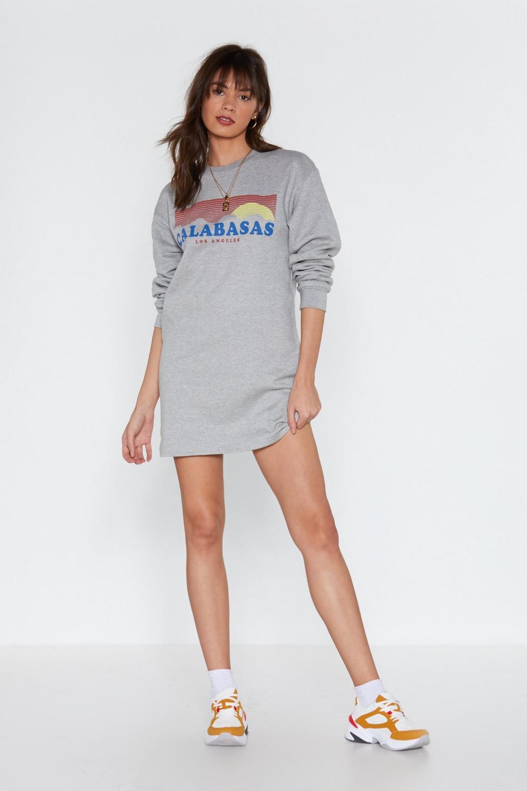 Calabasas Graphic Sweatshirt Dress image number 1