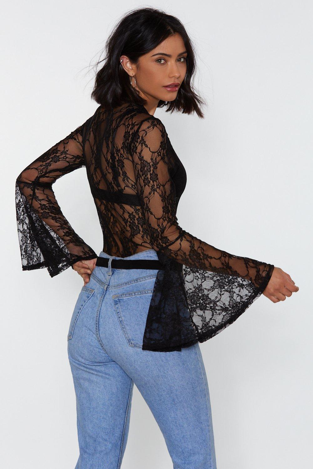 Lace Get Together Bell Sleeve Bodysuit