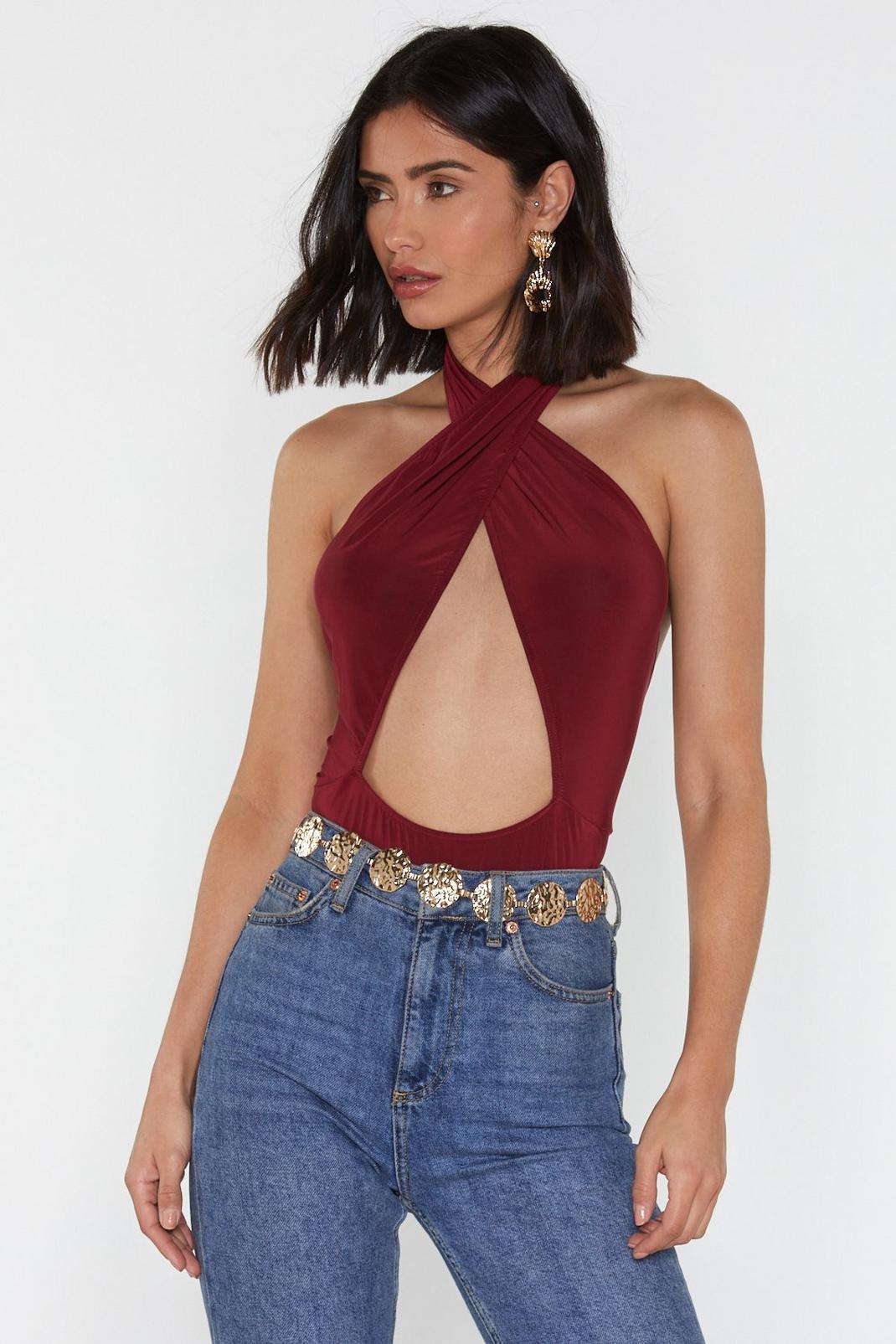 Cut-Out to the Chase Halter Bodysuit image number 1