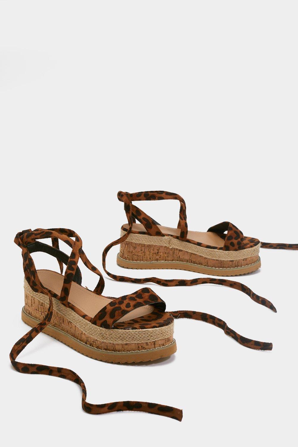 Leopard cork sandals deals