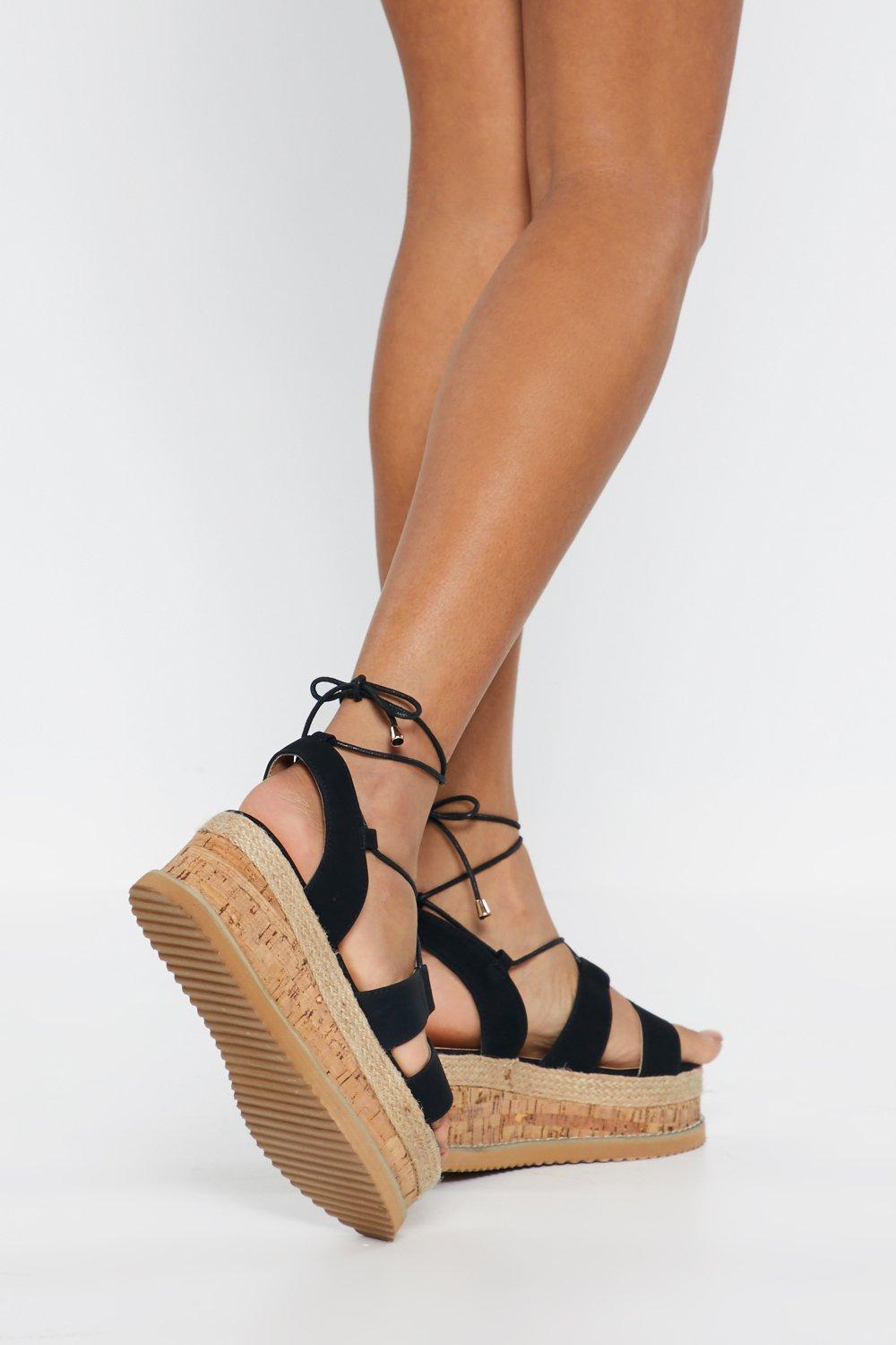 Lace up deals cork sandals