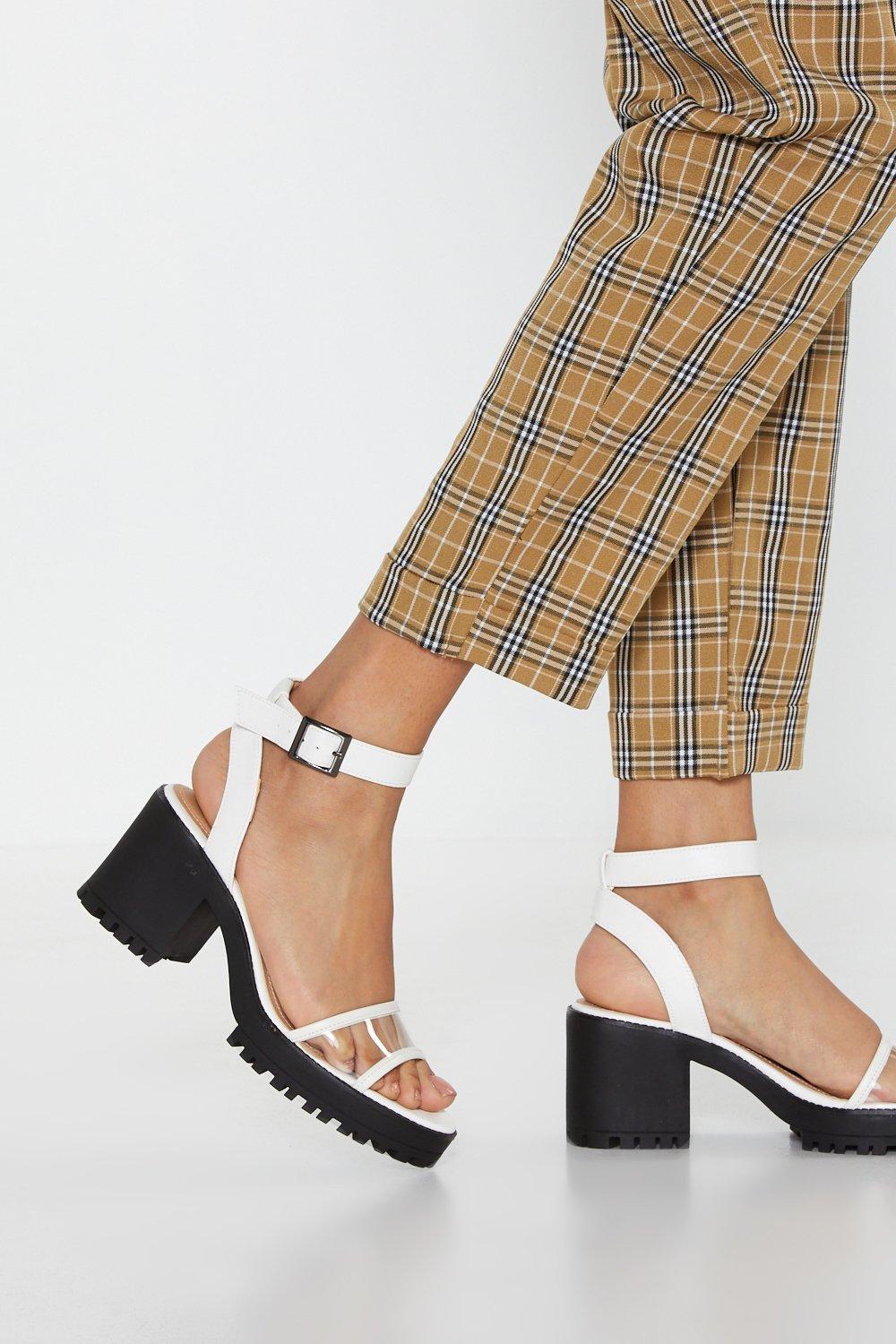 low heel perspex sandals