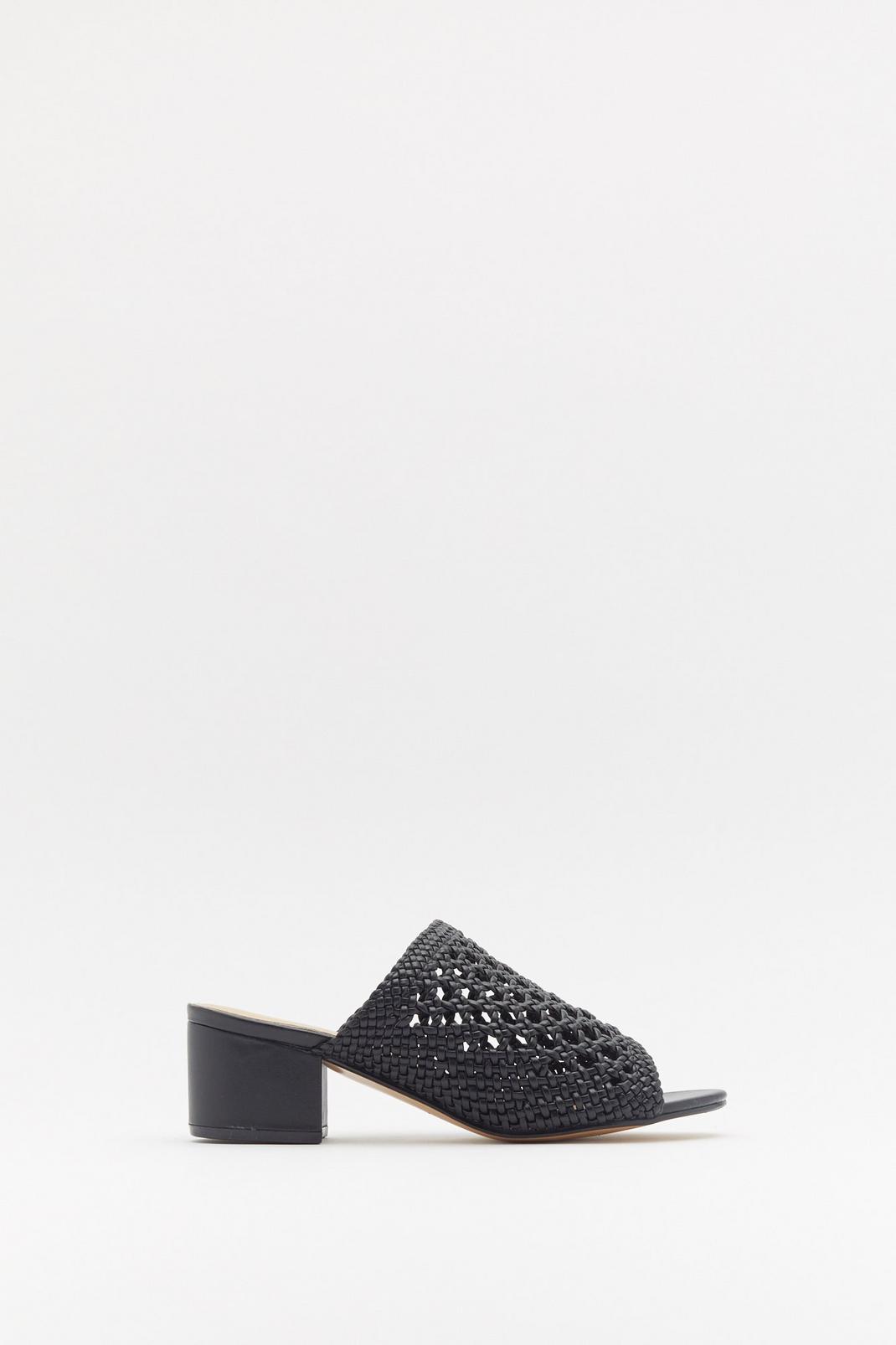 Weave Got You Faux Leather Mules image number 1