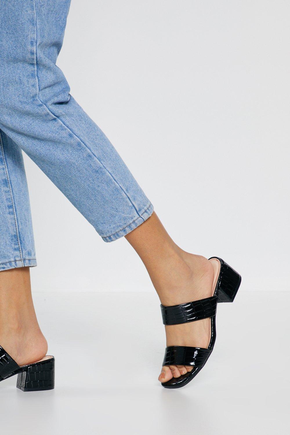 low chunky heel sandals