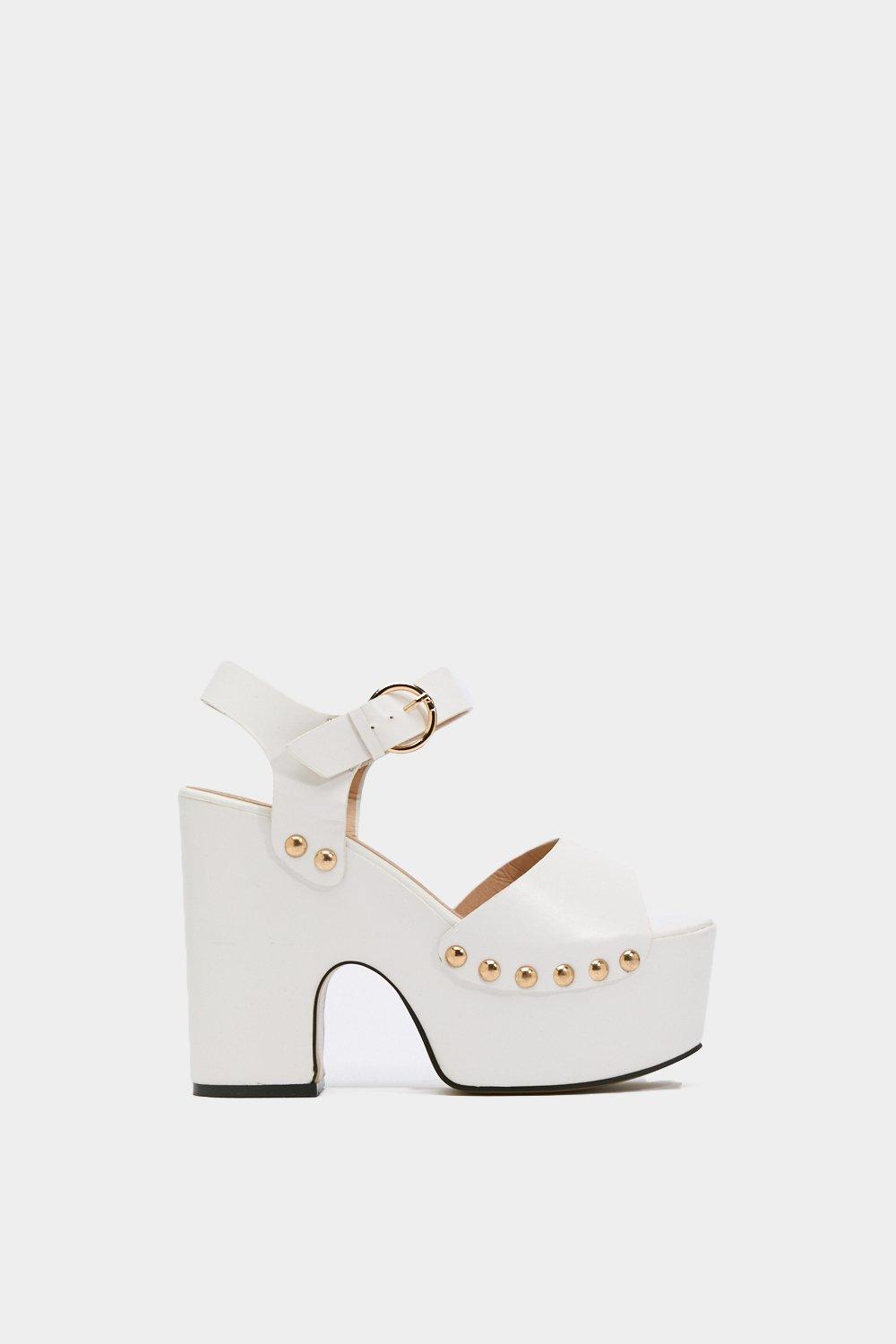 Nasty gal white platform sandals clearance