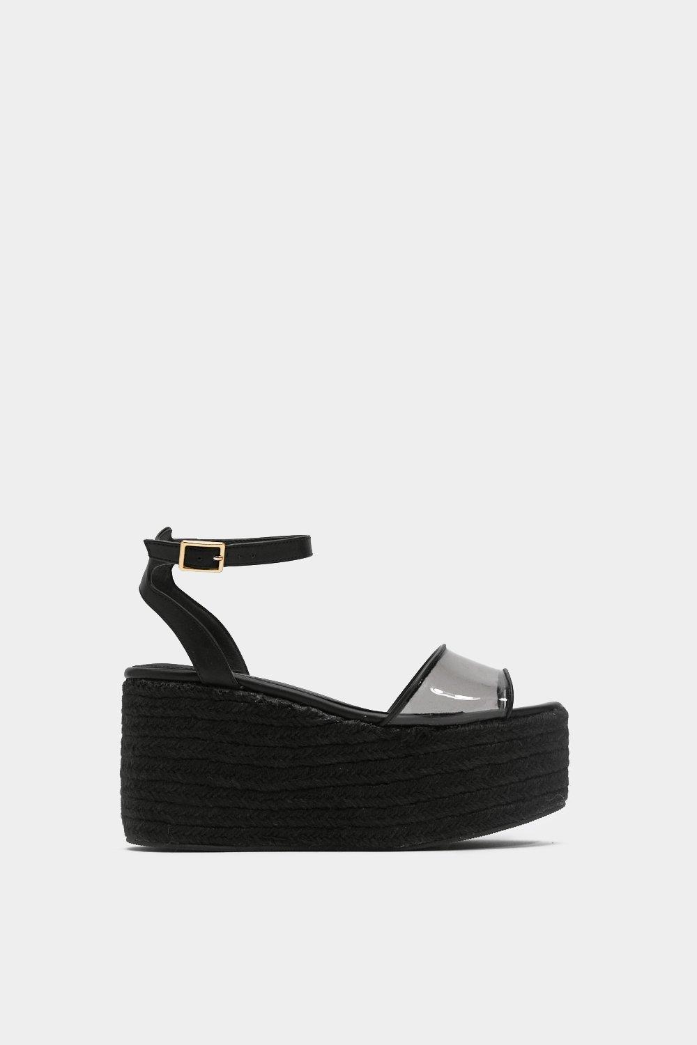 black platform wedges