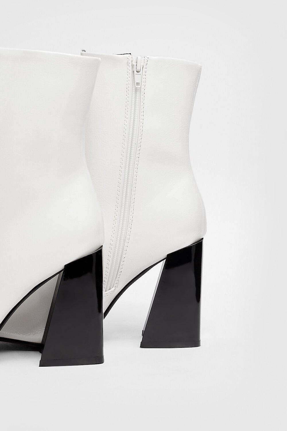 Nasty gal black and white boots hotsell