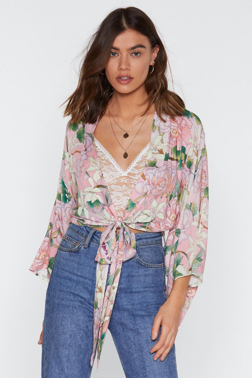 What in Carnation Floral Tie Blouse image number 1