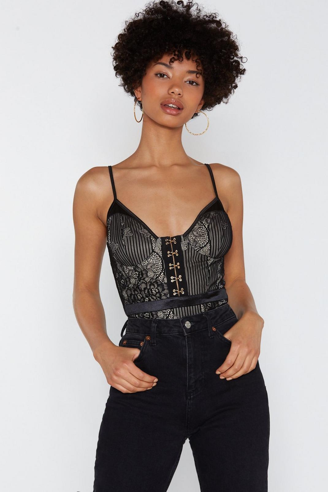 Lace Yourself Cupped Bodysuit image number 1