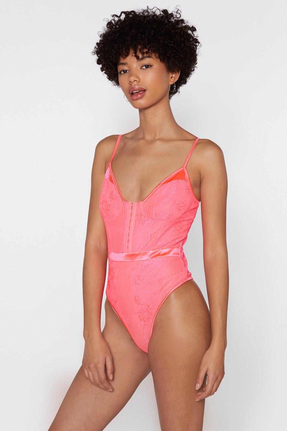 Lace Yourself Neon Bodysuit