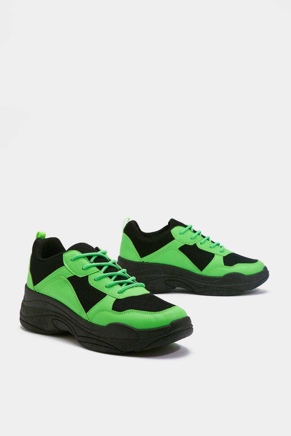 Neon green hot sale chunky sneakers