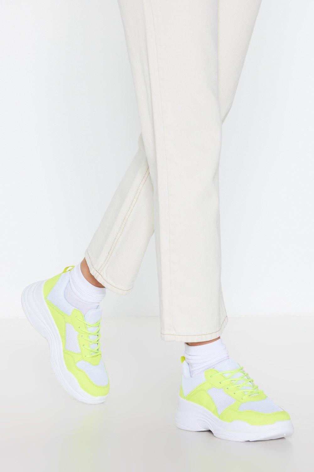 chunky neon trainers