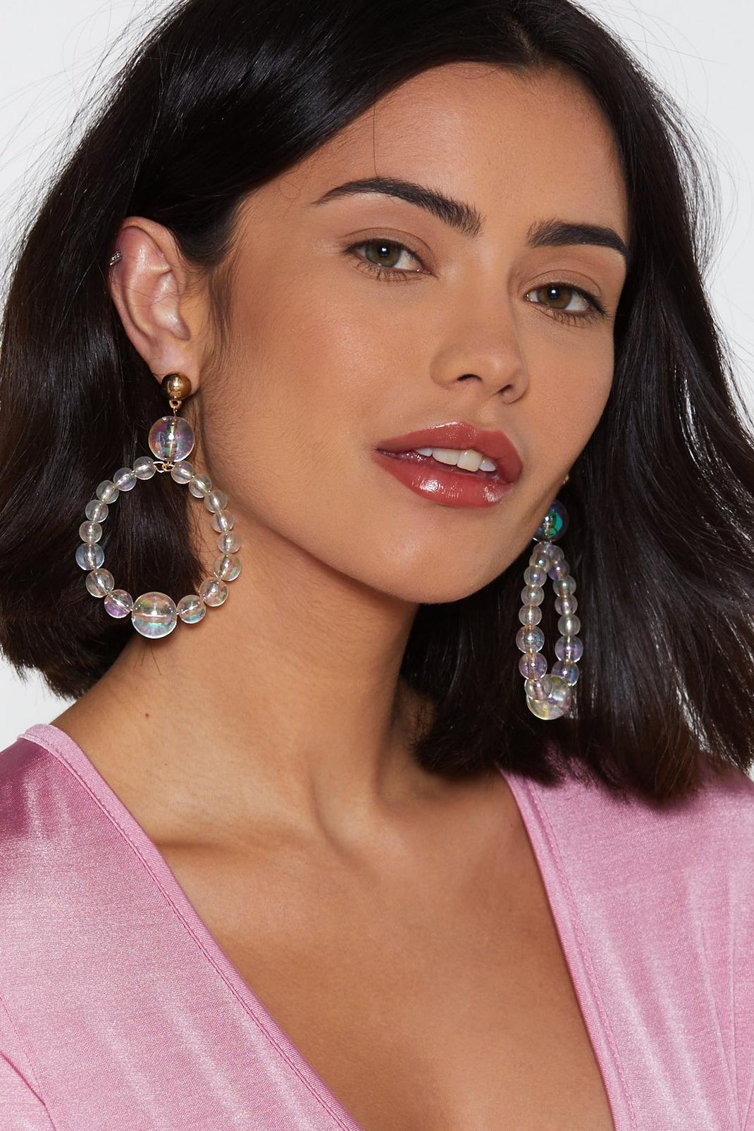 On the Ball Clear Drop Earrings image number 1