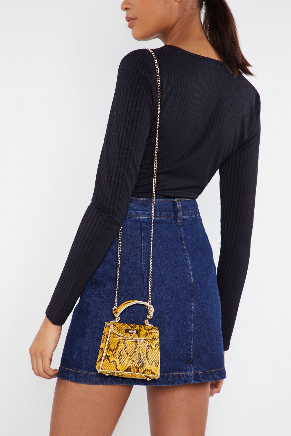 Faux Leather Snakeskin Mini Bag Nasty Gal