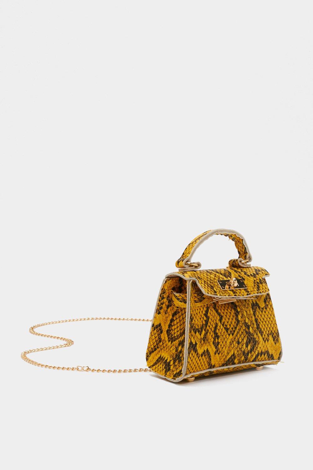 Mini shop snakeskin bag