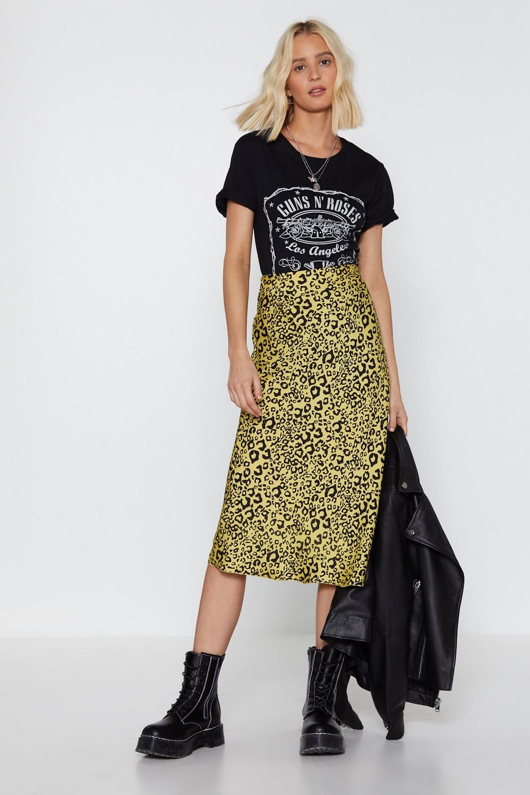You've Cat Another Thing Coming Leopard Midi Skirt image number 1