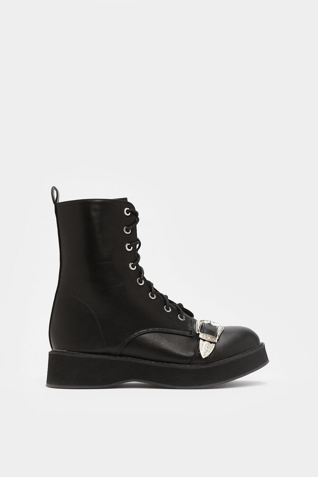 Don't Buckle Around Lace-Up Boot | Nasty Gal