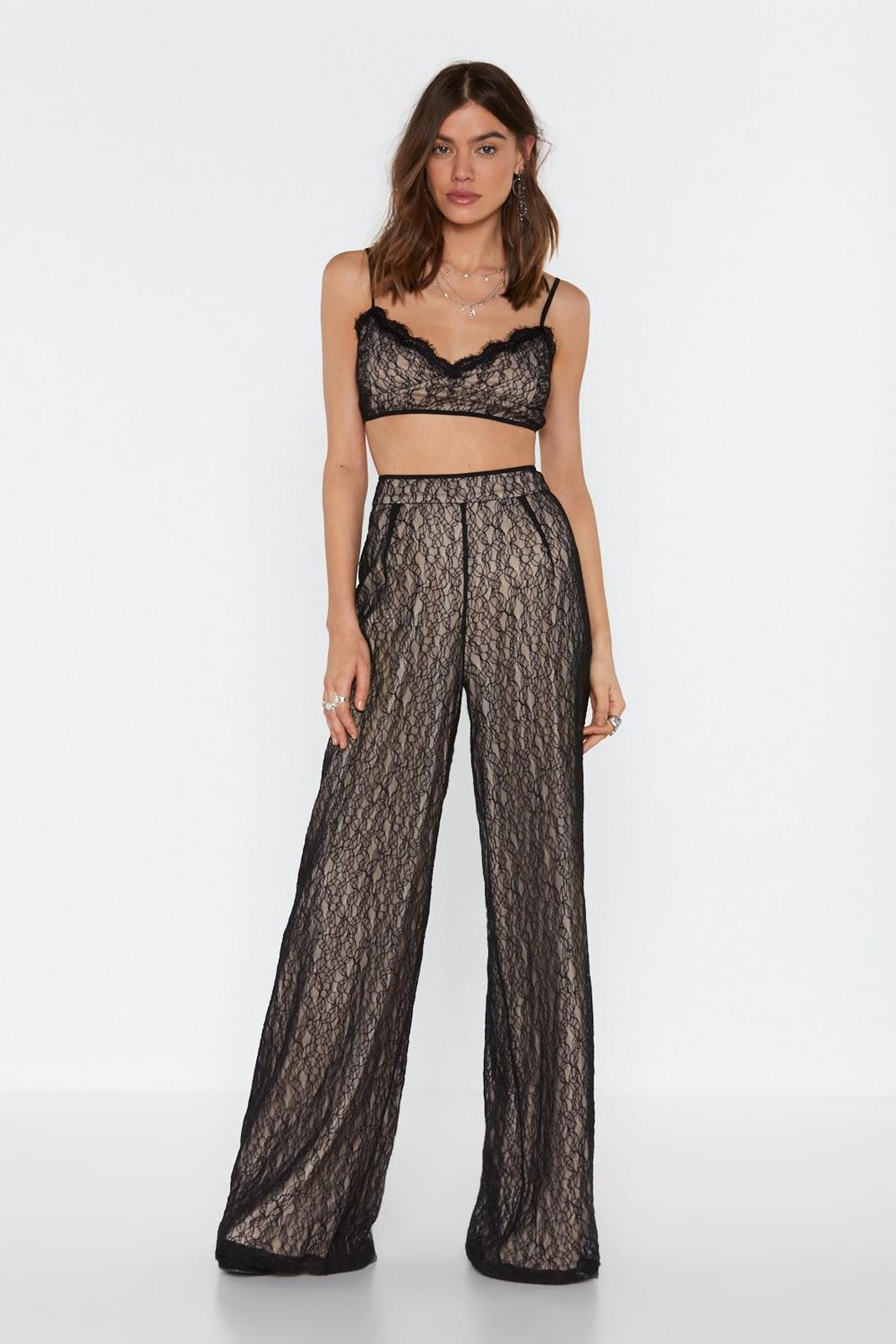 Pick Up the Lace Wide-Leg Pants image number 1