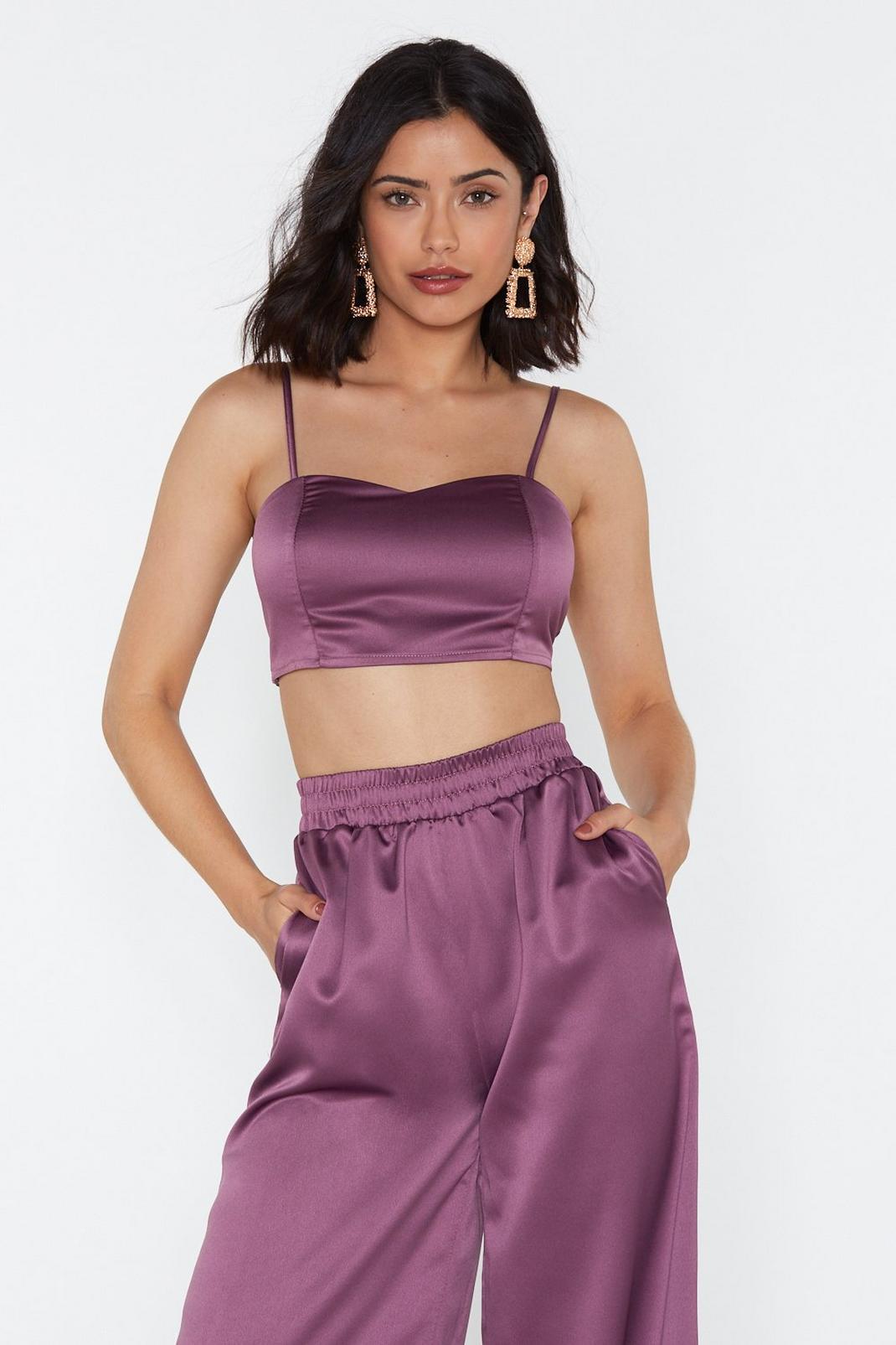 Smoove Move Sweetheart Satin Crop Top image number 1