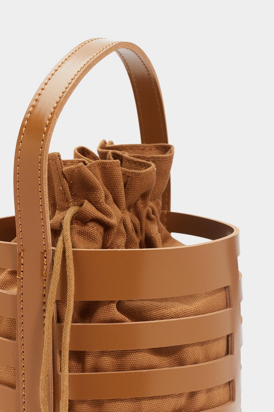 WANT Bucket In Faux Leather Drawstring Bag image number 1