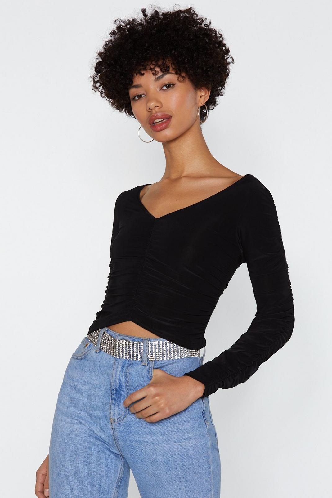 Late Night Ruche Cropped Top image number 1
