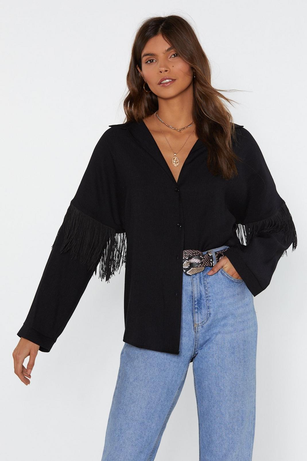 You're in My Sway Fringe Relaxed Shirt image number 1