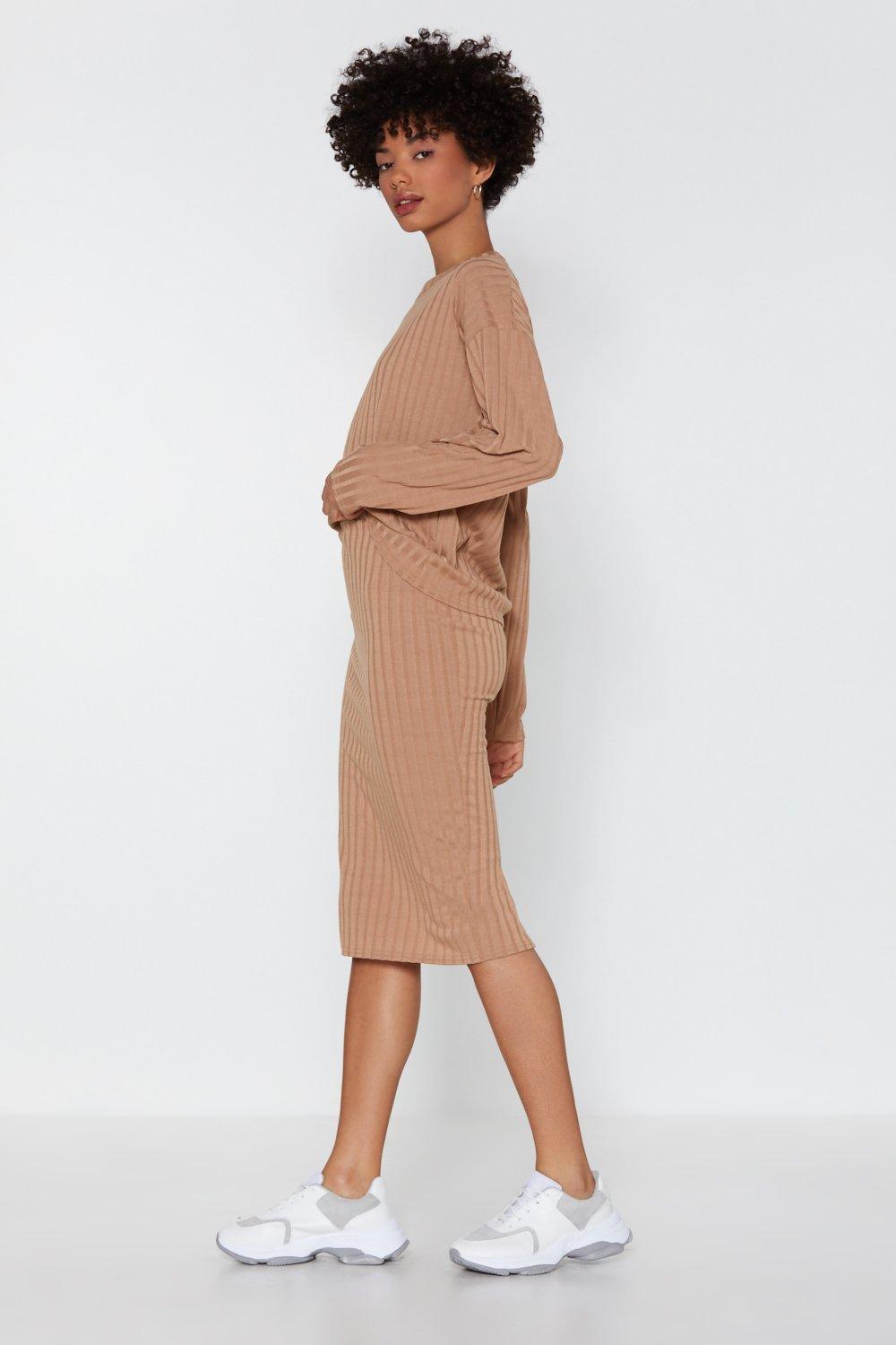 You and I Ribbed Jumper and Skirt Set