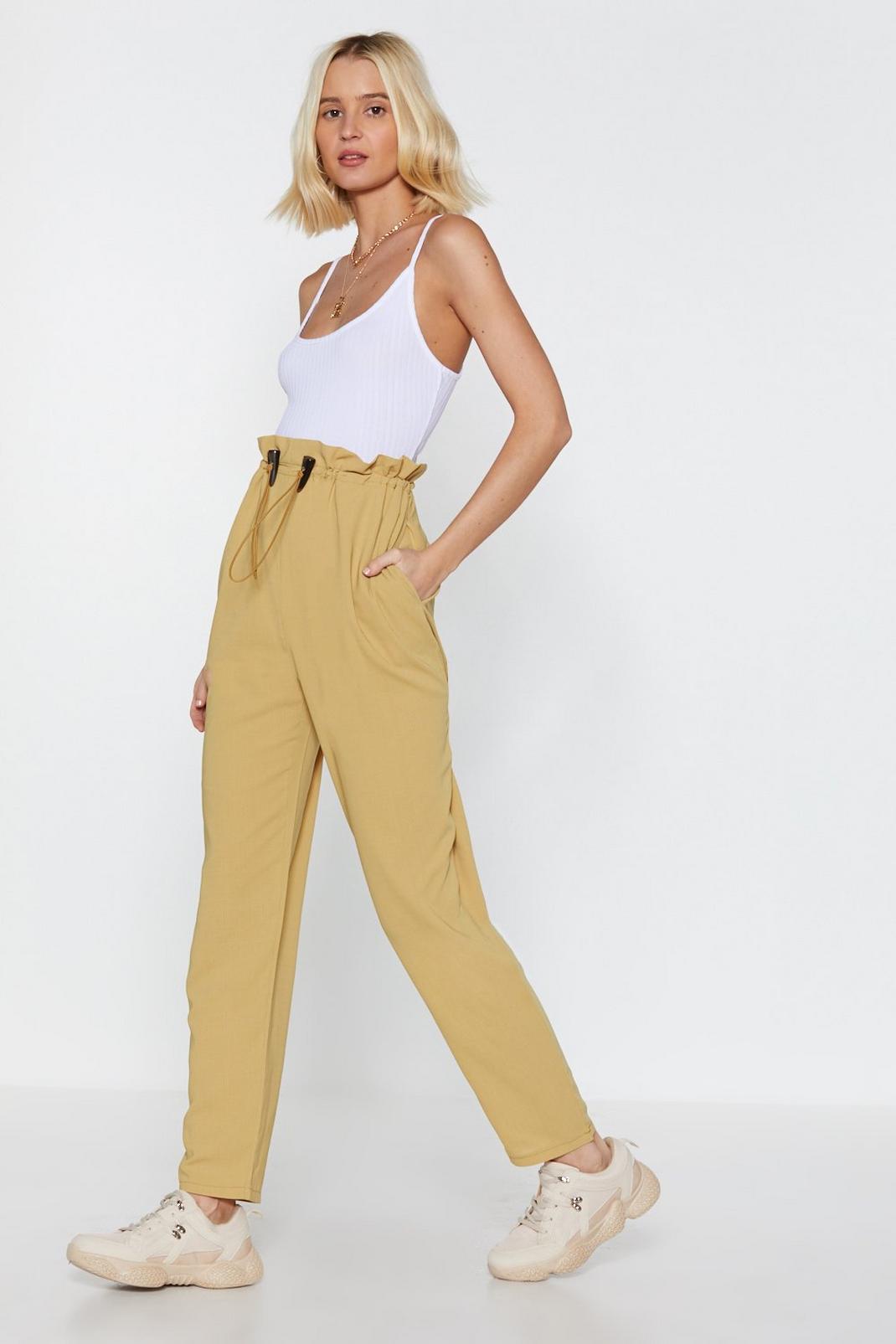 Pull of Love Paperbag Tapered Pants image number 1