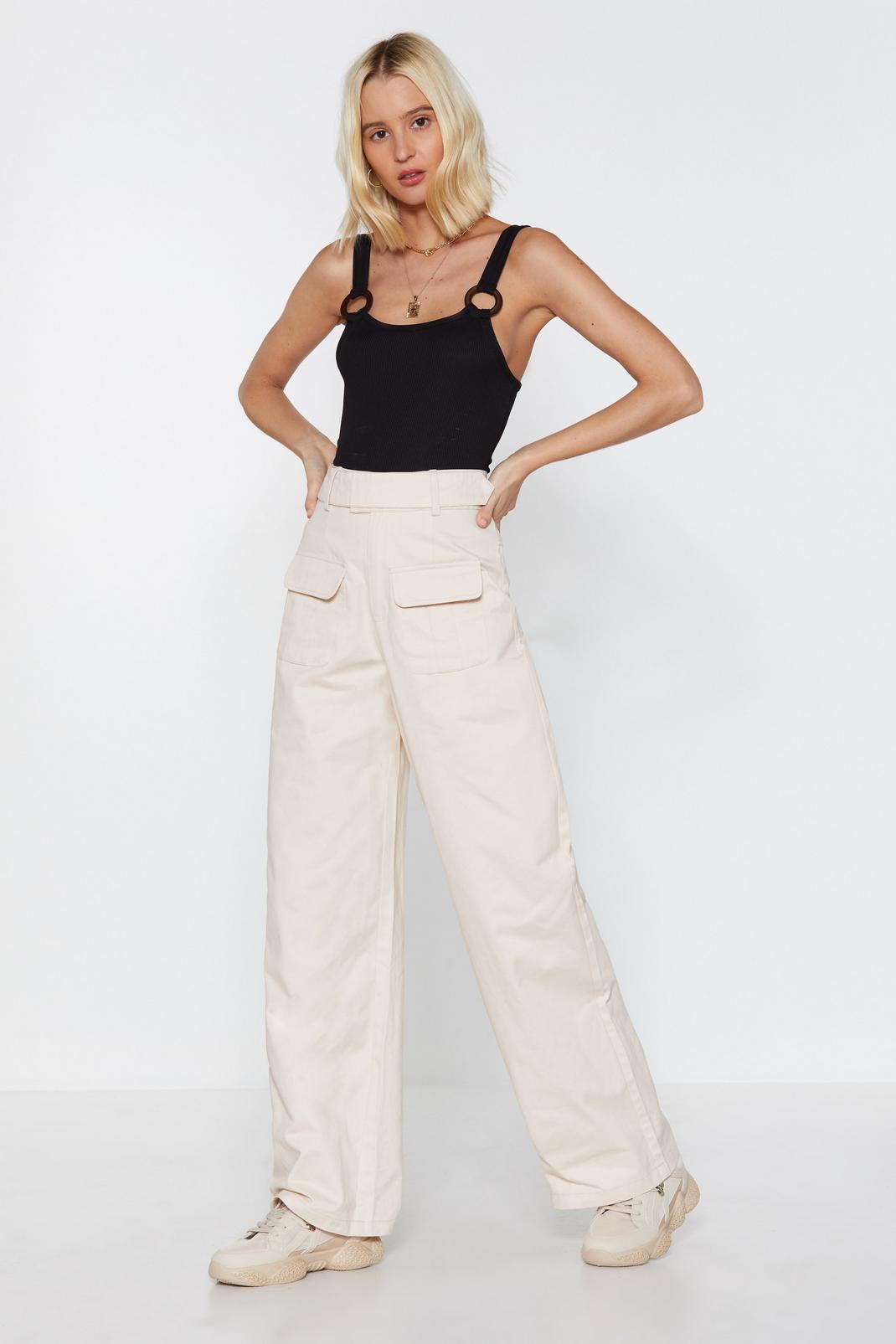 Hot Pocket Wide-Leg High-Waisted Trousers image number 1