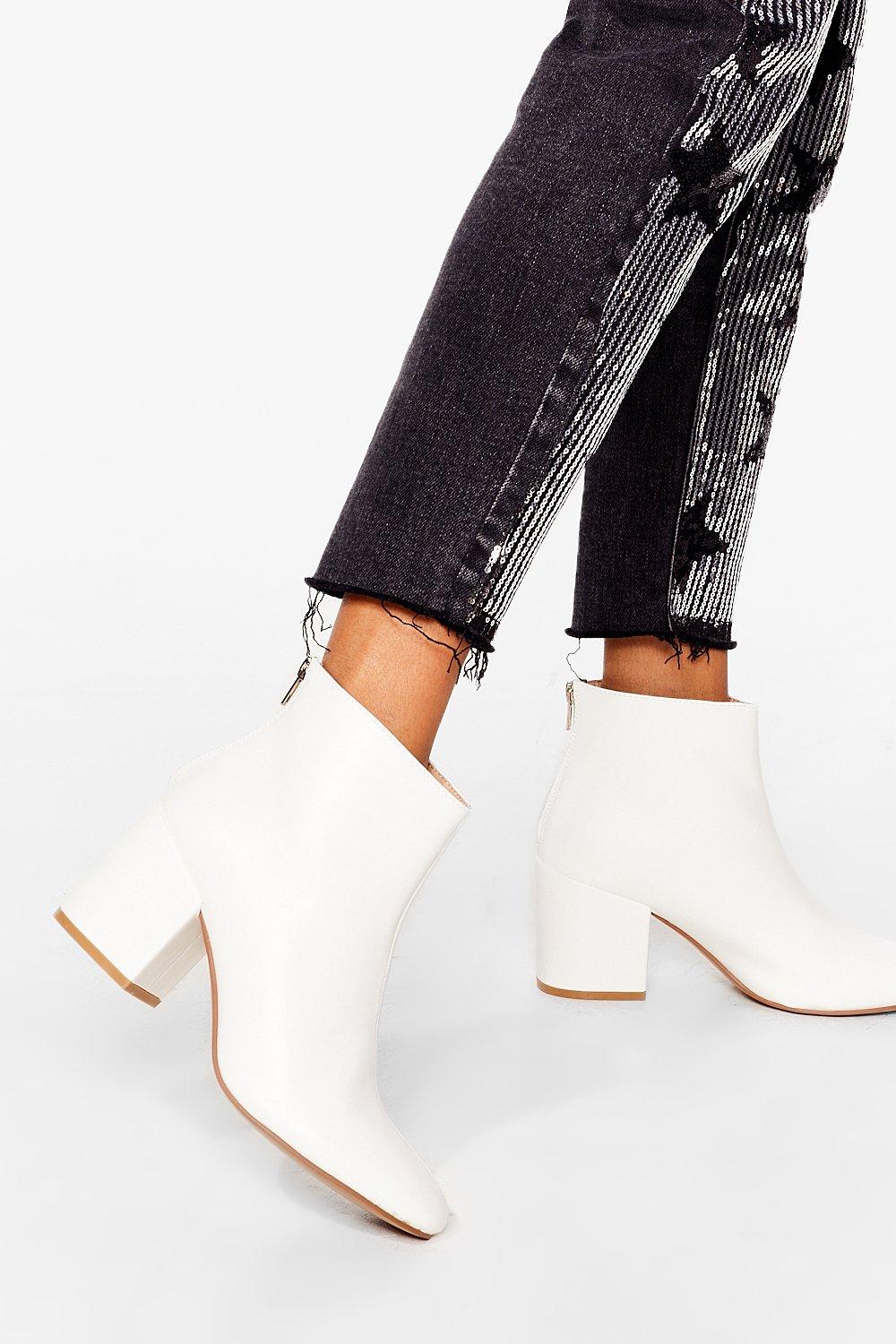 faux leather ankle boots