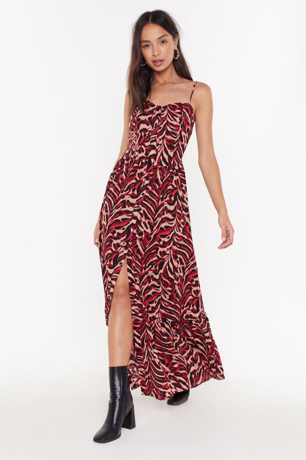 tiger print maxi dress