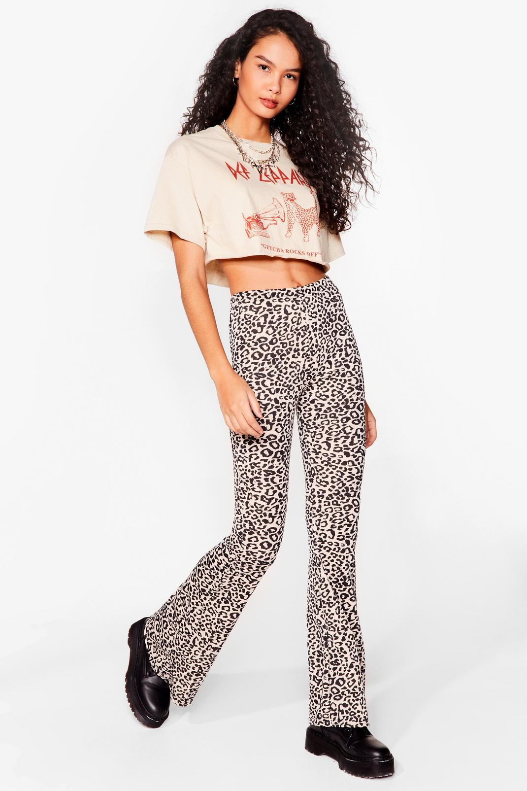 Handle With Flare Leopard High-Waisted Pants | Nasty Gal