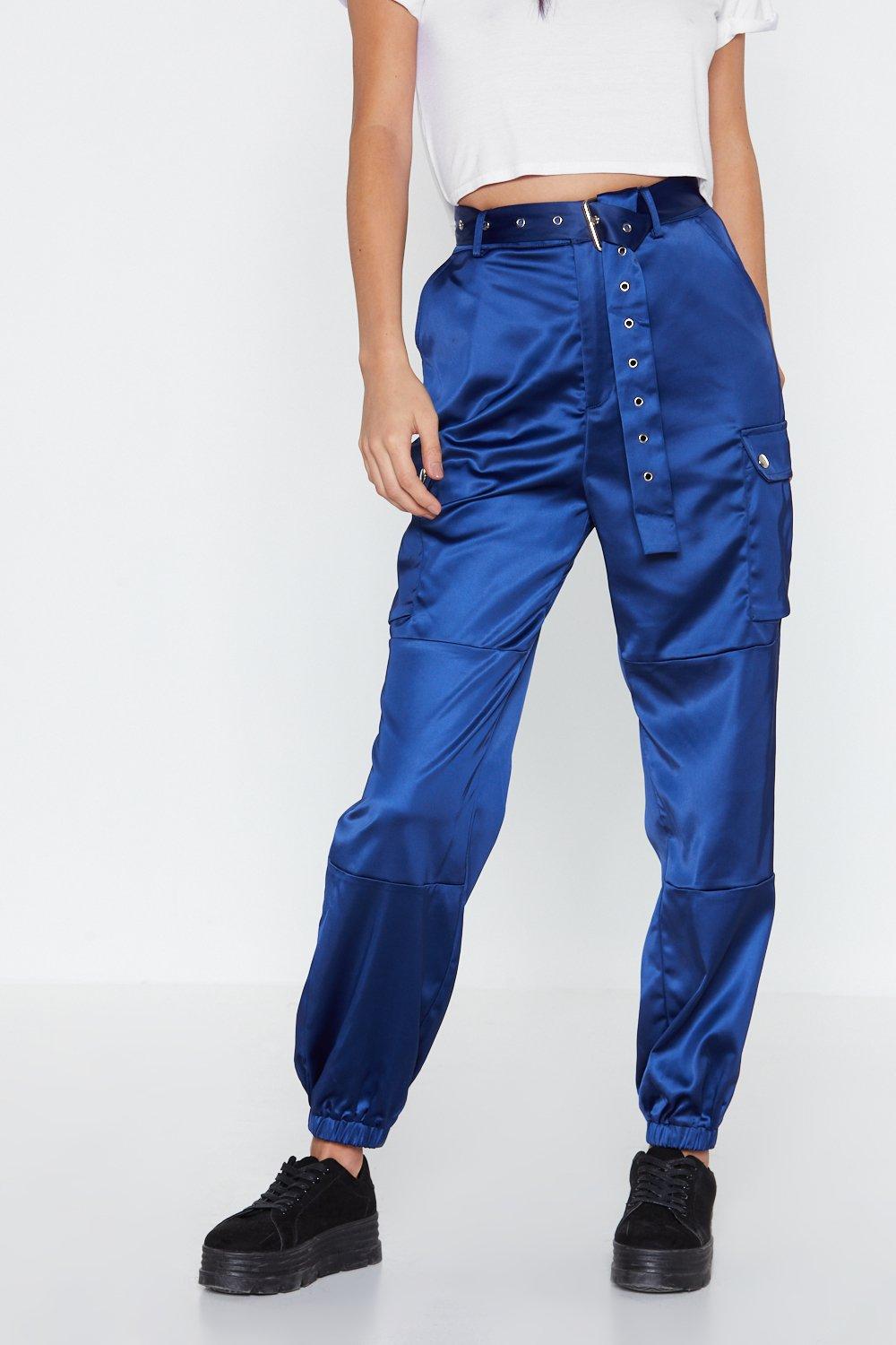 Got to Cargo Belted Satin Trousers