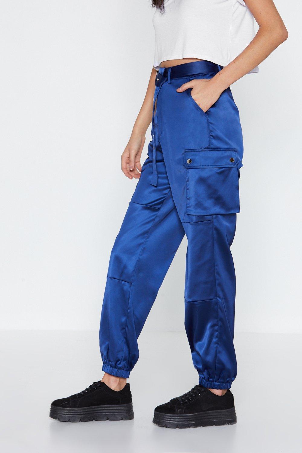 Got to Cargo Belted Satin Trousers