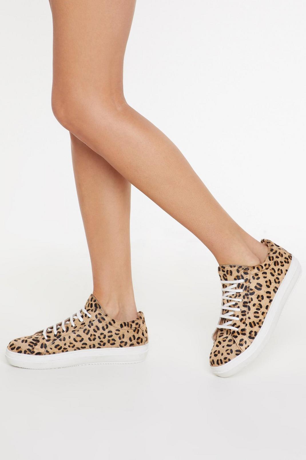 Wild Eyes Leopard Pony Hair Leather Sneakers image number 1