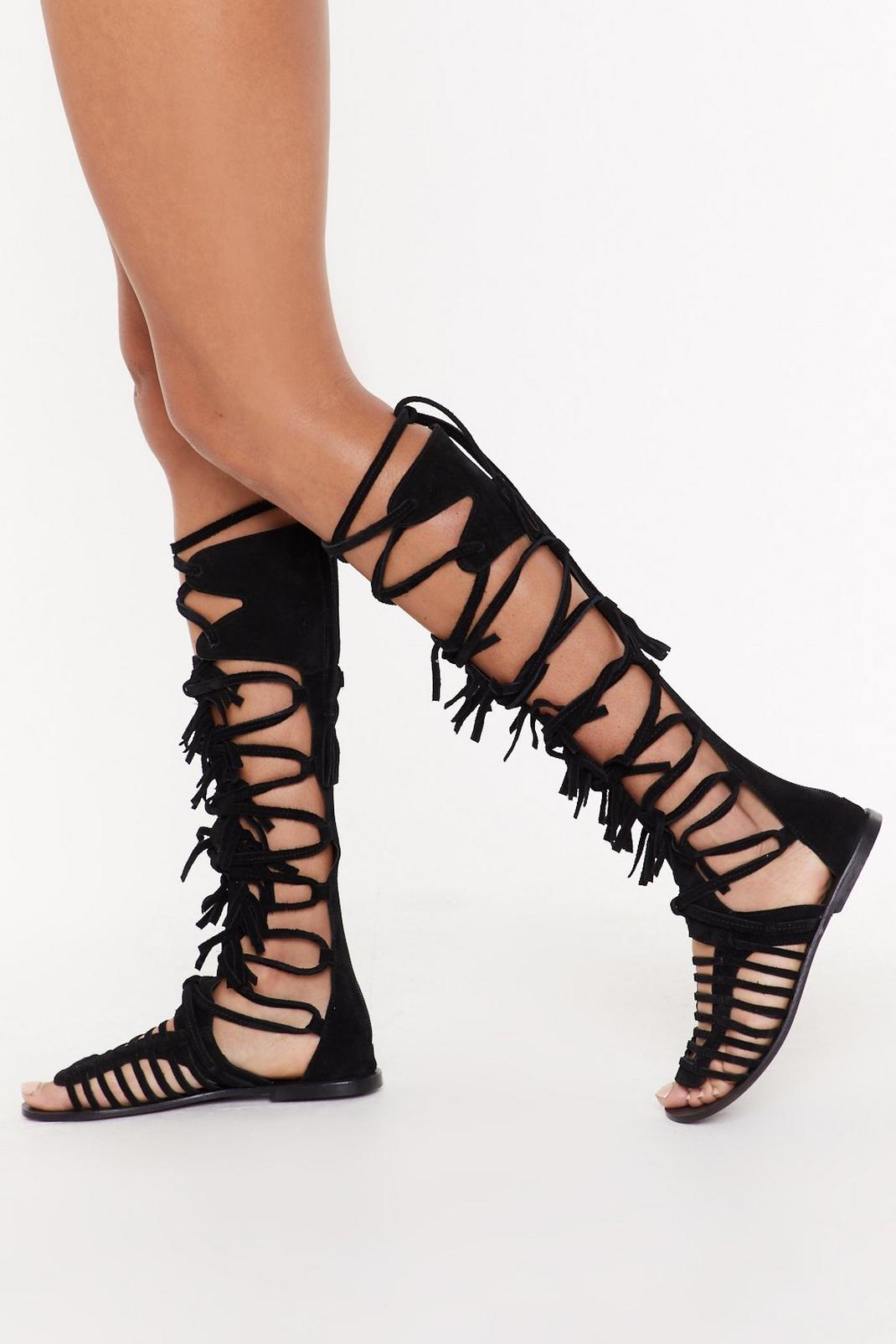 Suede You Look Leather Gladiator Sandals | Nasty Gal