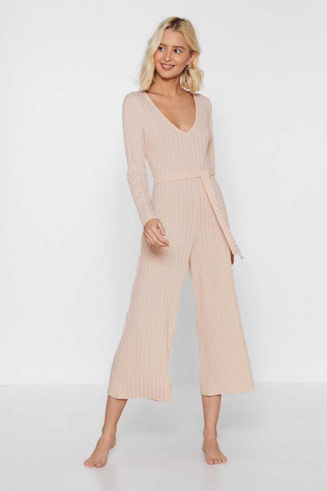 Just Busy RN Ribbed Lounge Jumpsuit image number 1