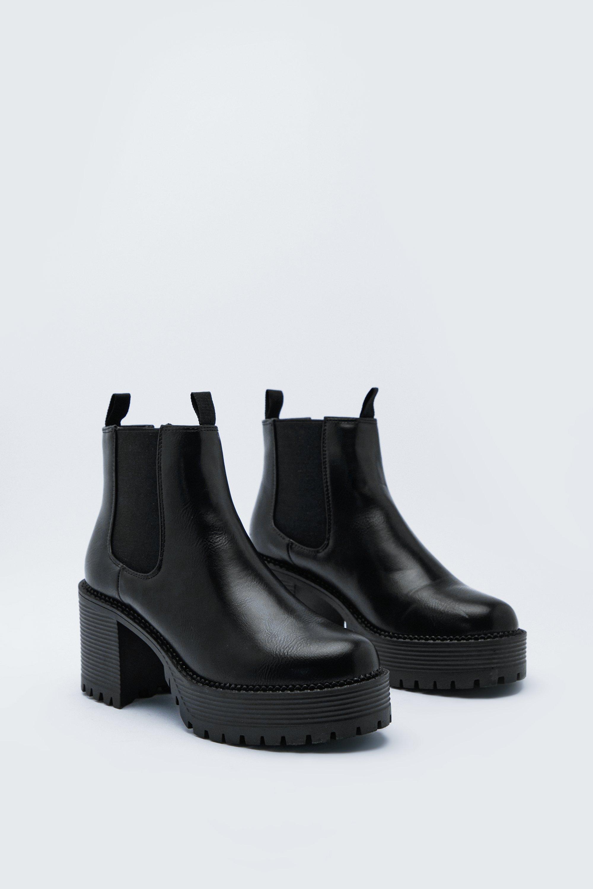 Black platform outlet chelsea boots