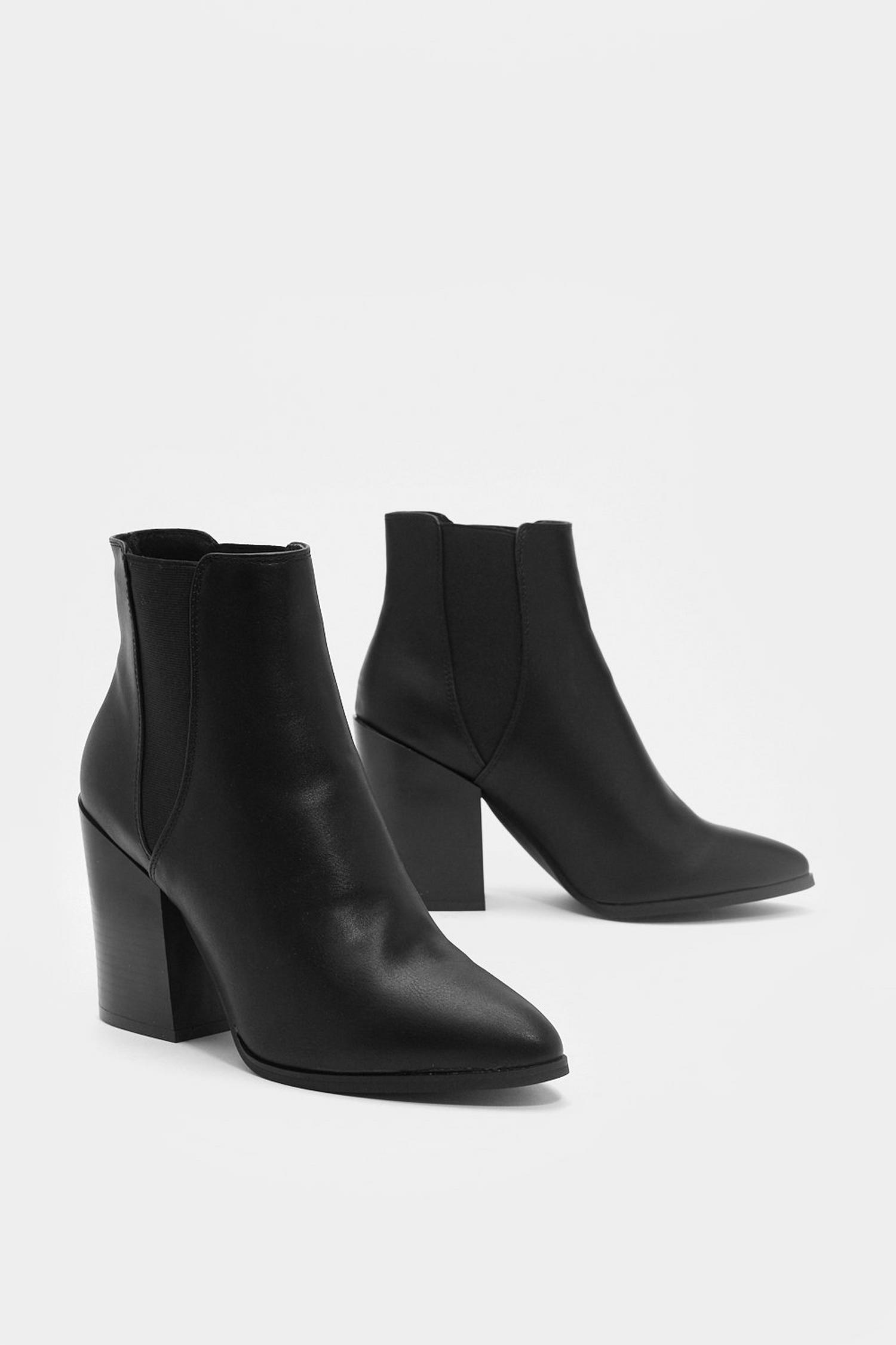 Faux Leather Pointed Toe Chelsea Boots | Nasty Gal