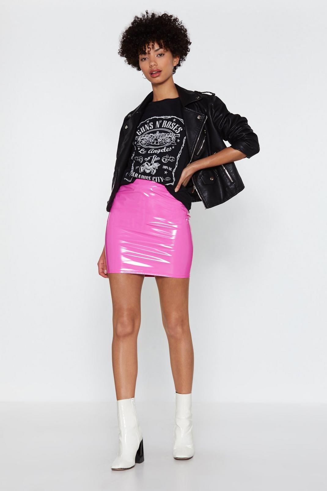 Vinyl Pink Bubblegum Mini Skirt image number 1