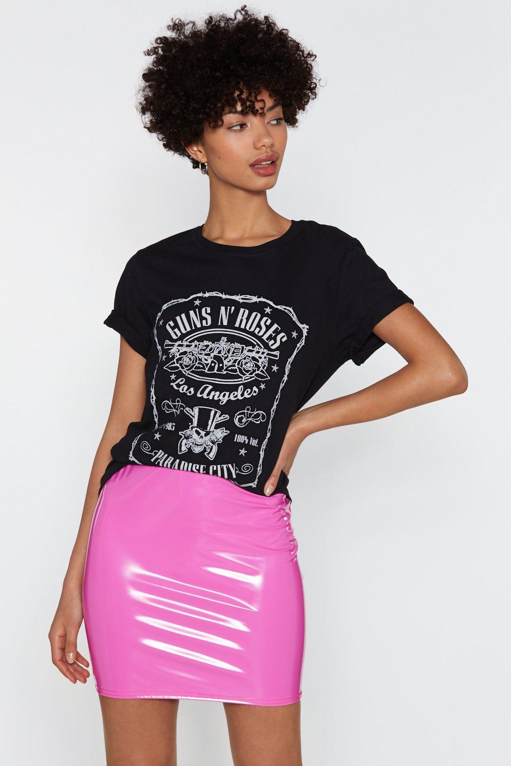 Vinyl mini skirt outlet pink