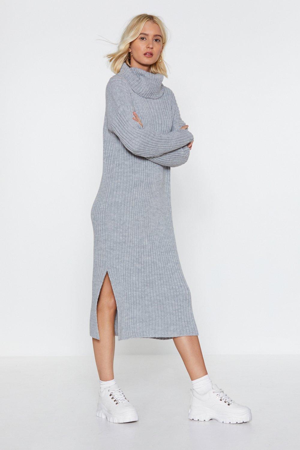 big turtleneck sweater dress