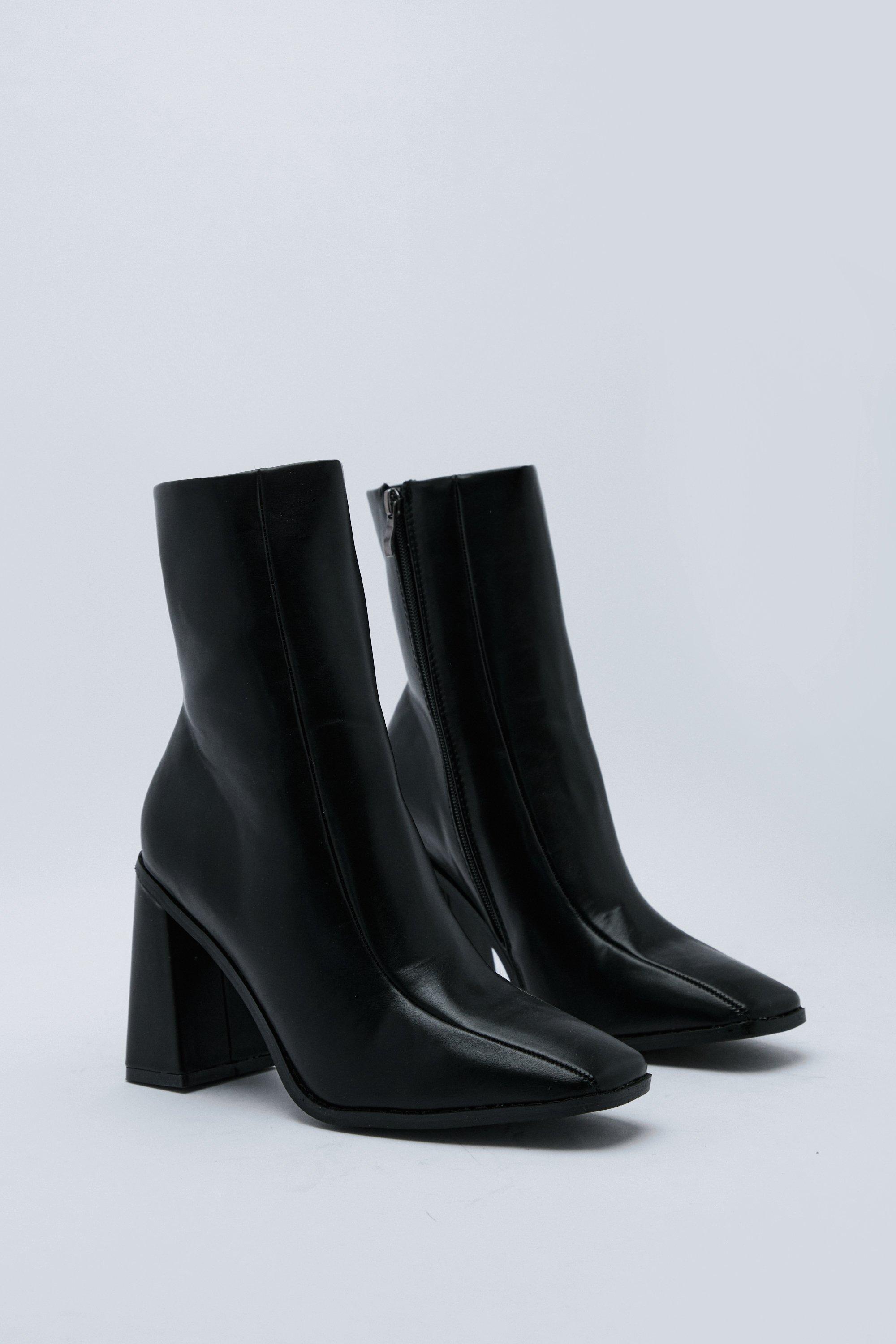 Square toe heeled on sale boots