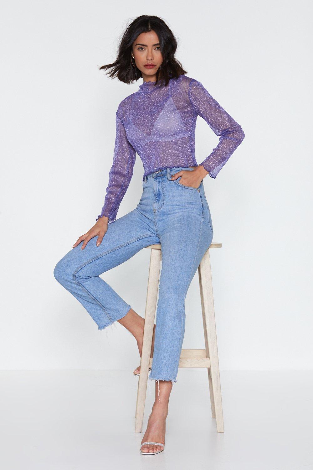 Cosmos Purple Mesh Crop Top – Silver Tongue Bendigo