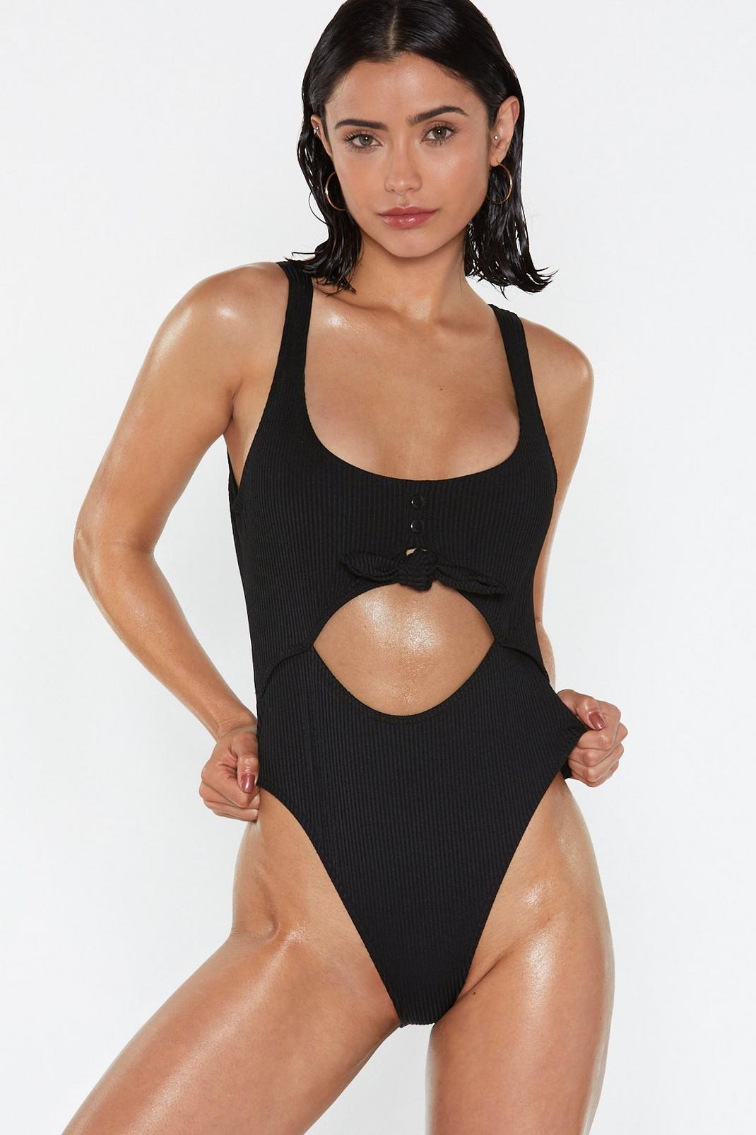 Open Bar Cut-Out High-Leg Swimsuit image number 1