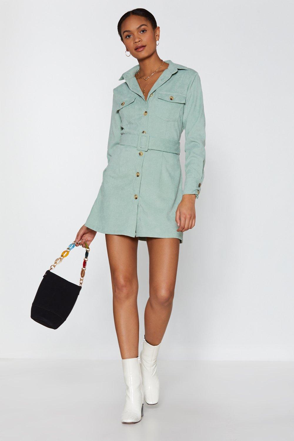 cord shirt dress