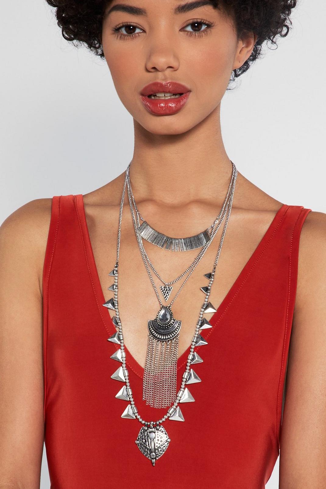Make a Statement Layered Tassel Necklace image number 1