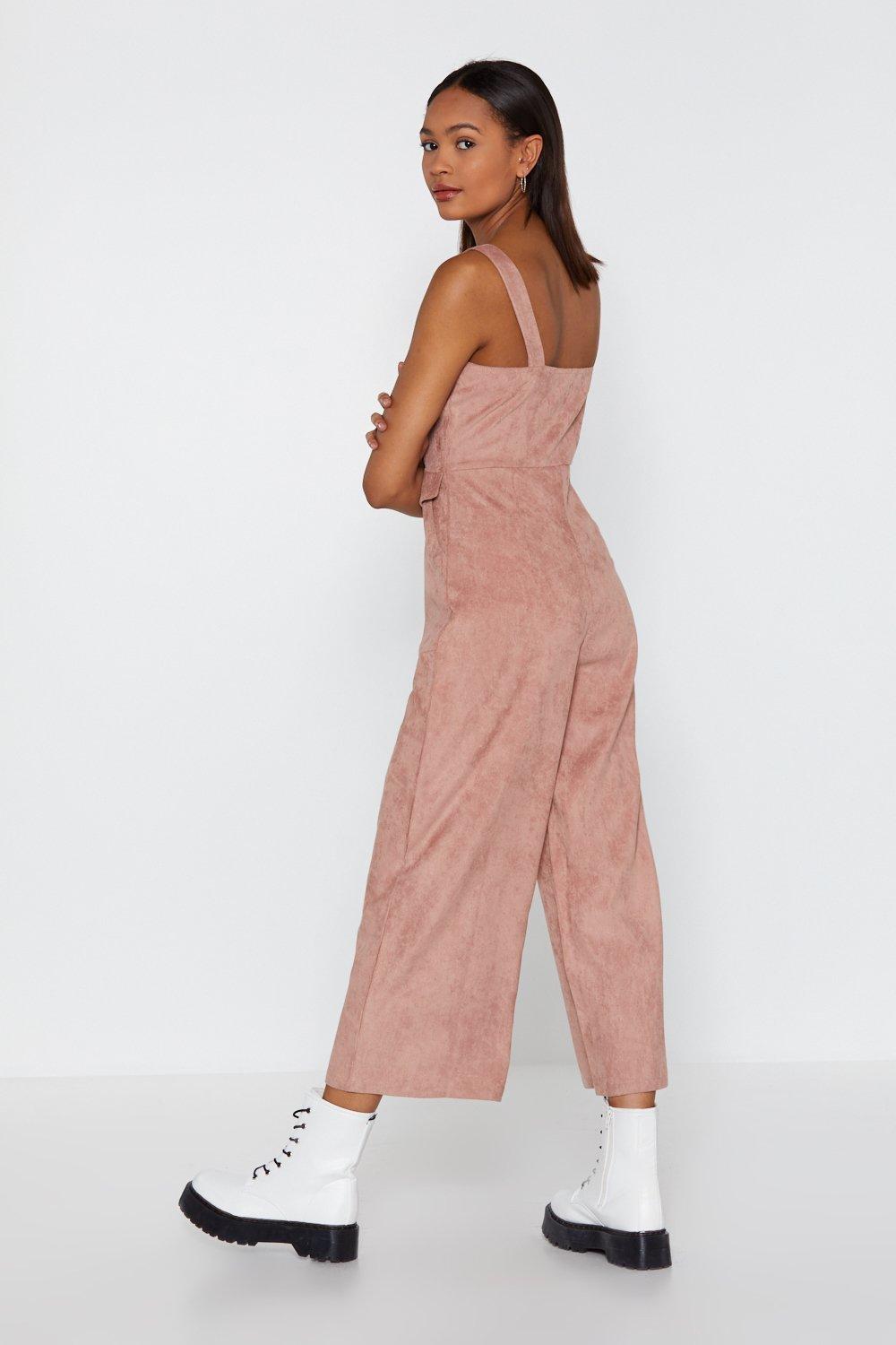 pink corduroy jumpsuit