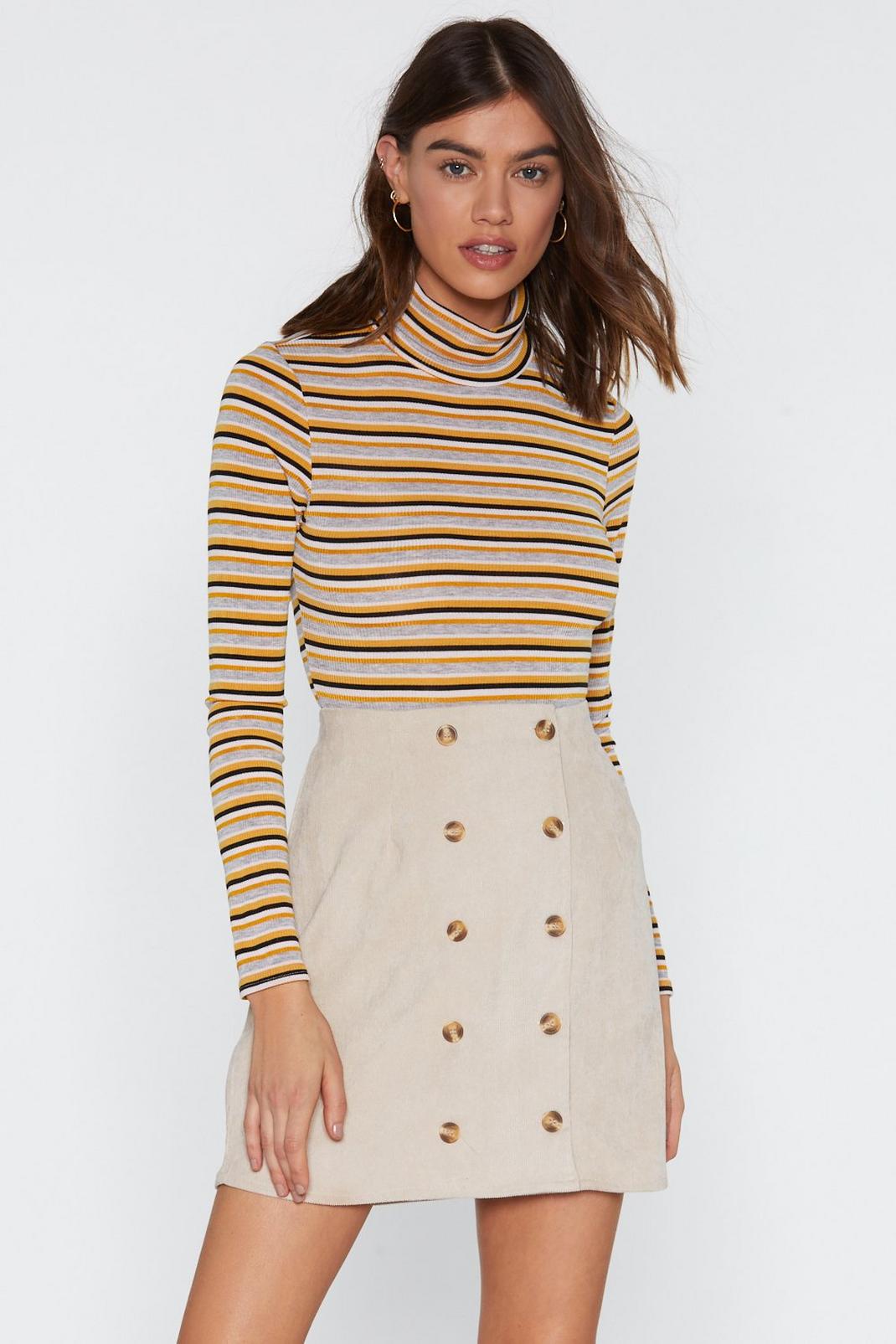Need Some Closure Button Corduroy Mini Skirt image number 1